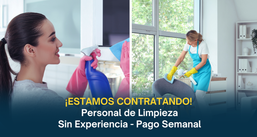 Se Busca Personal de Limpieza Turno Mañana – Pago Semanal Sin Experiencia